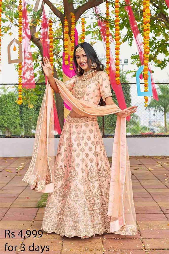 image of lehengas to rent with price